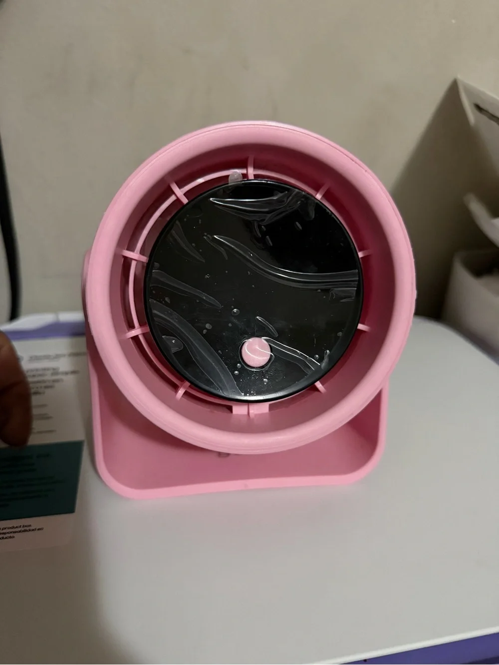 Pink Portable Phone Fan Charger Stand